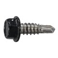 Midwest Fastener Self-Drilling Screw, #14 x 3/4 in, Painted Stainless Steel Hex Head Hex Drive, 6 PK 39613